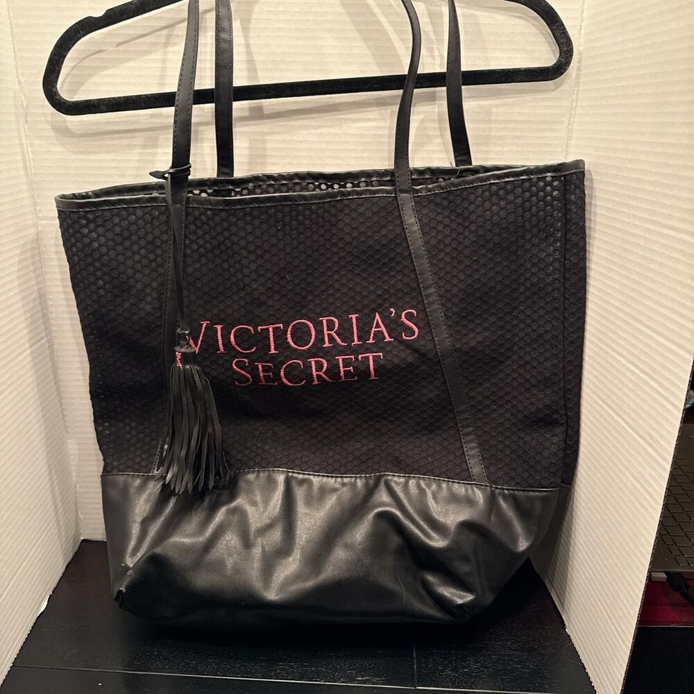 Victoria's Secret Black Mesh Tote Bag